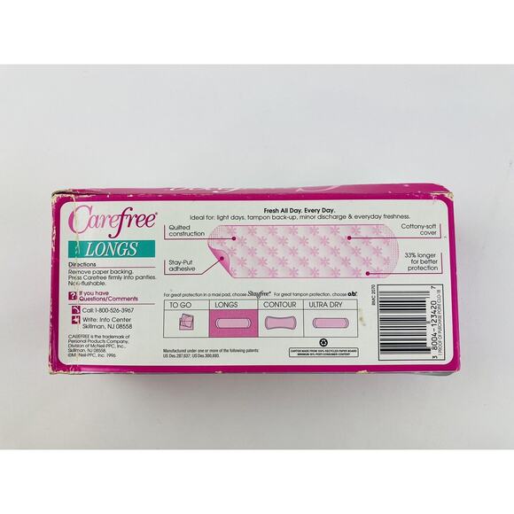 Vintage Carefree Panty Shields Pantiliner Liner 18 Pads Box Movie TV Prop Scente - Picture 8 of 8